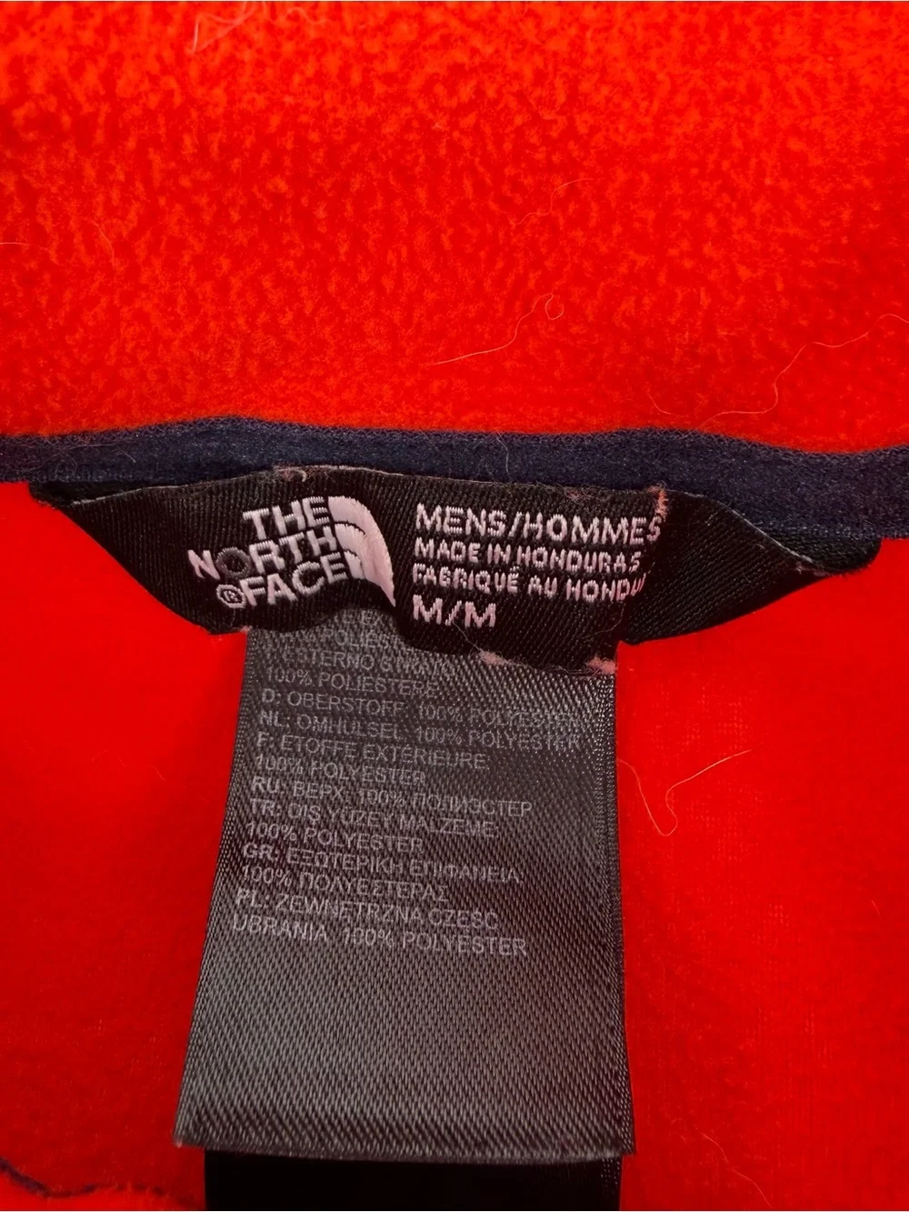 The North Face Orange 1/4 Zip Fleece Jacket Medium Mens